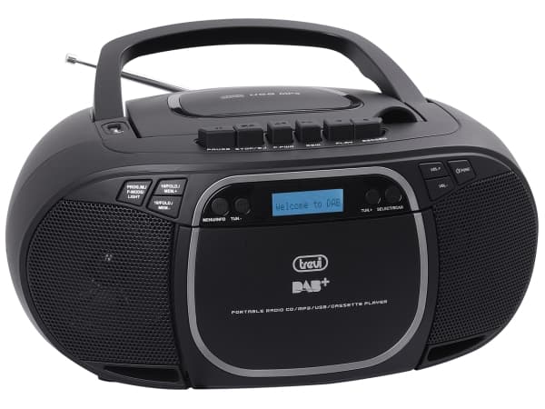 Trevi CMP 576 DAB, Digitalt, DAB, DAB+, FM, 87,5 - 108 MHz, 174.928 - 239.200 MHz, Spiller, CD, CD-R, CD-RW