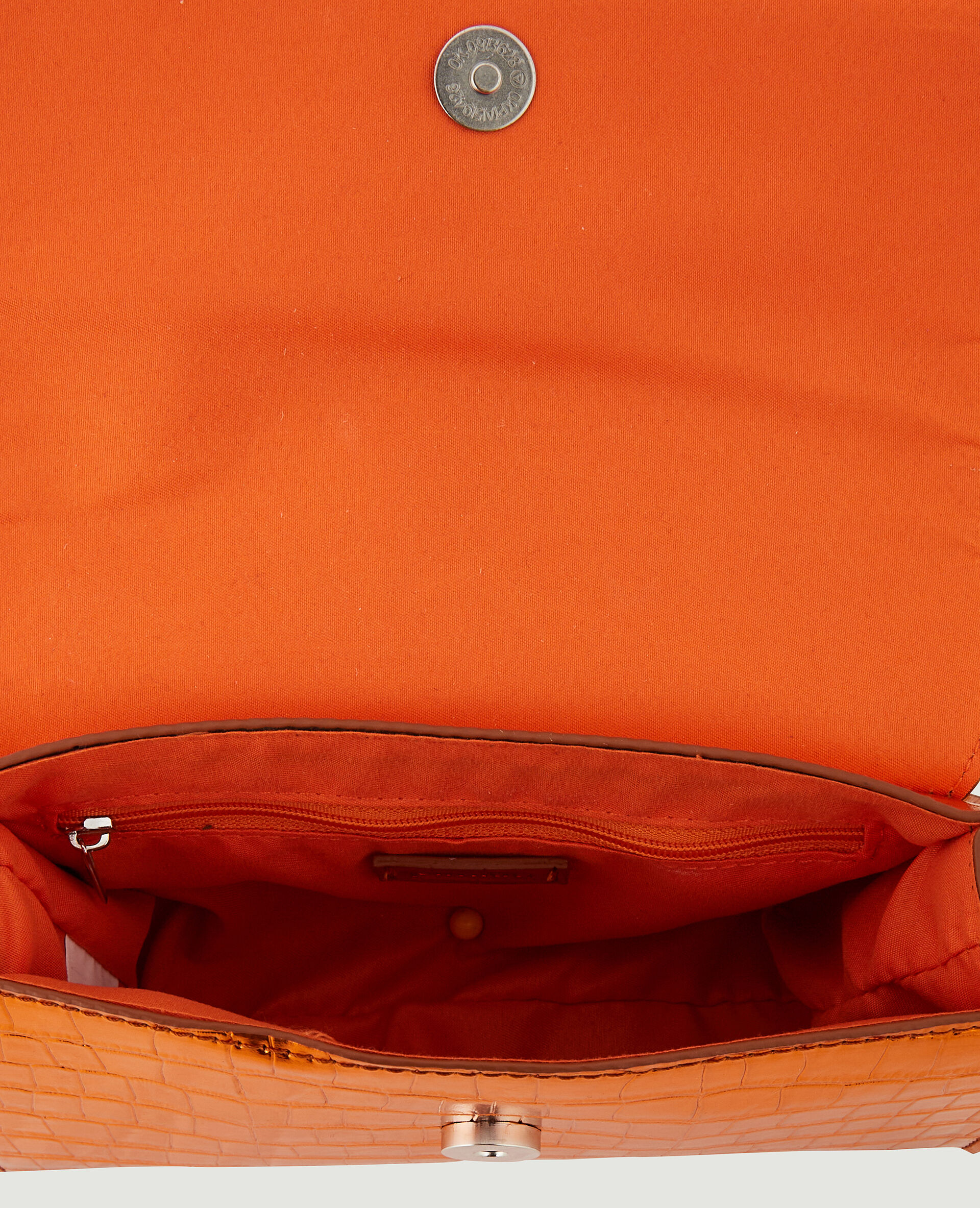 Sac boxy effet croco avec chaine - Orange