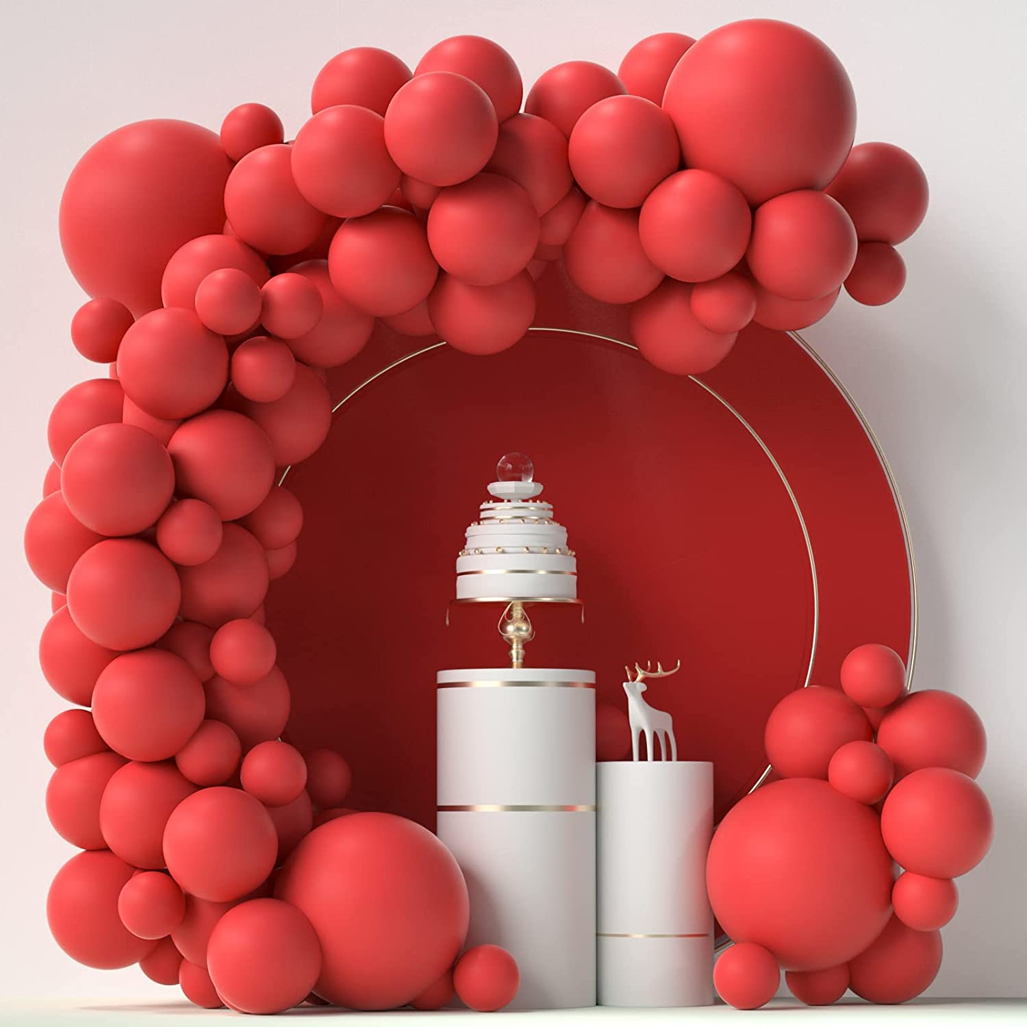 (85-tlg. Set) Party Deko Ballons Latex Luftballons - Rot