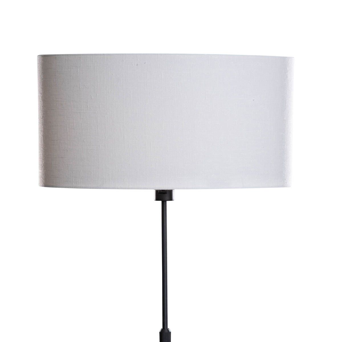 Vloerlamp zwart met ovale linnen kap wit 50cm - Parte