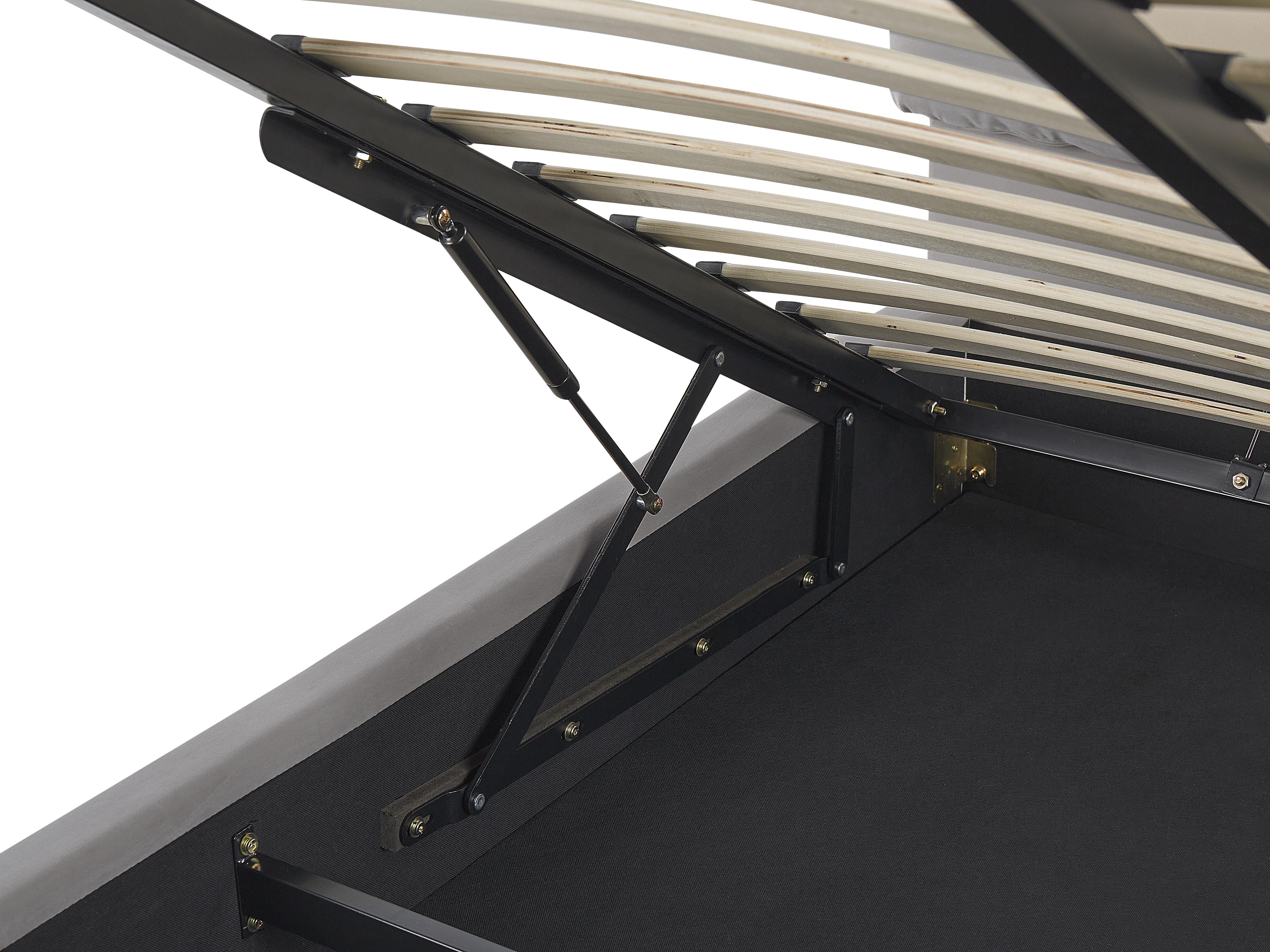 Bed met opbergruimte Fluweel BATILLY 180 x 200 cm Lichtgrijs