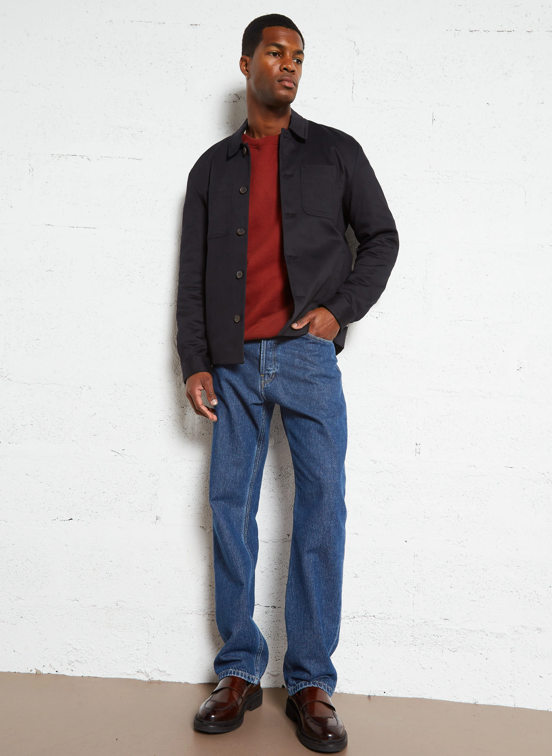 FELIPE - Sweat oversize col rond en coton | Rouge