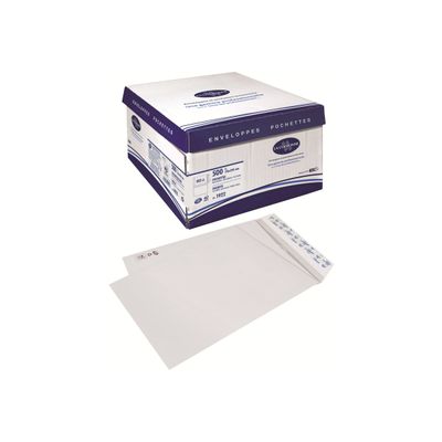 La Couronne - 500 Pochettes B5 250 x 176 mm - 90 gr - sans fenêtre - blanc - bande auto-adhésive