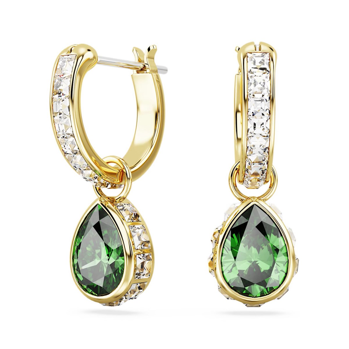 Pendants d'oreilles Swarovski Stilla poire verte
