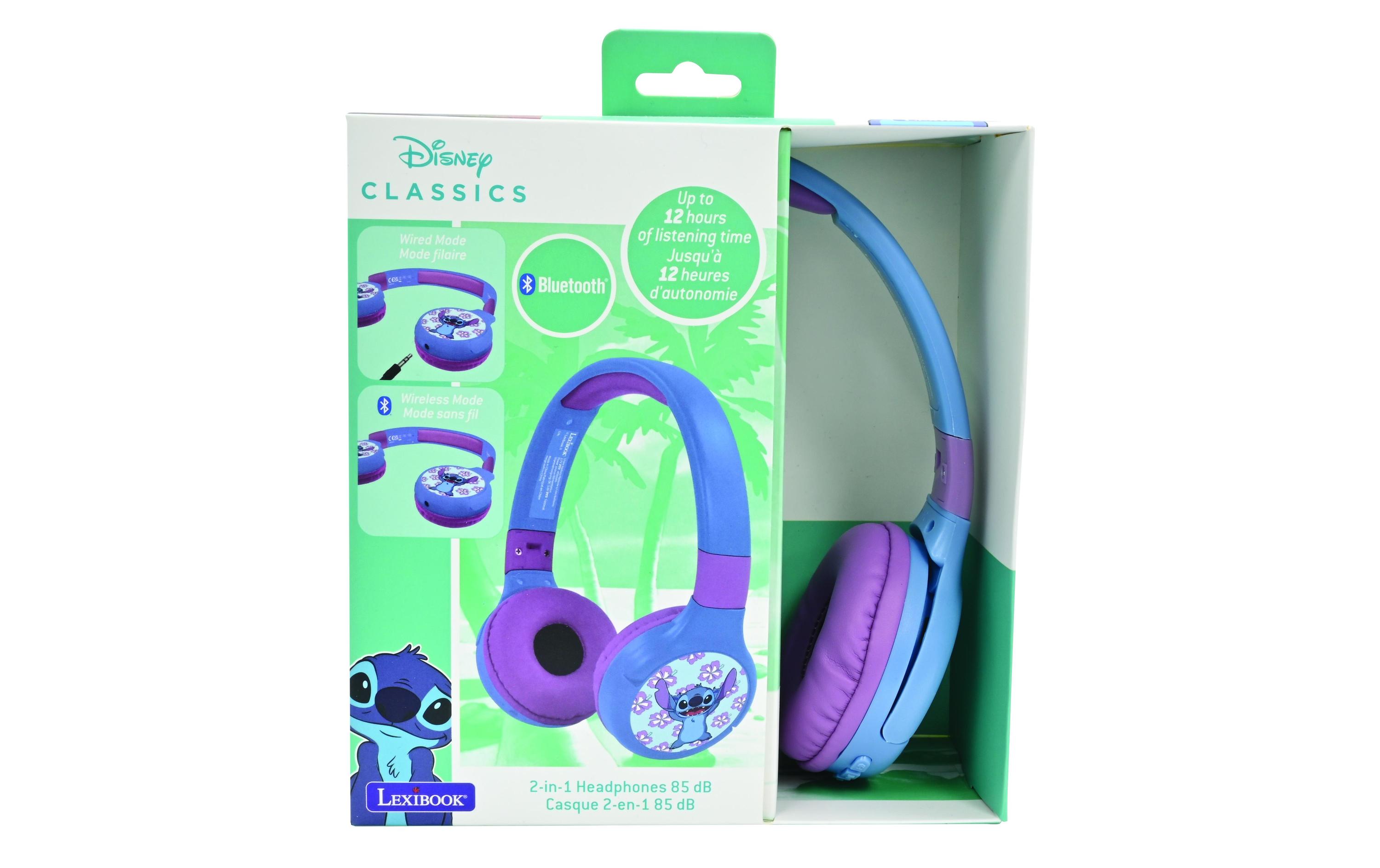 2-in-1-Bluetooth/Kabel-Kopfhörer Stitch BlauZusammenklappbare Bluetooth- und Kabelkopfhörer im 3D-Design
