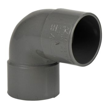 Martens bocht 90° PVC grijs 2x lijmverbinding 40x40 mm