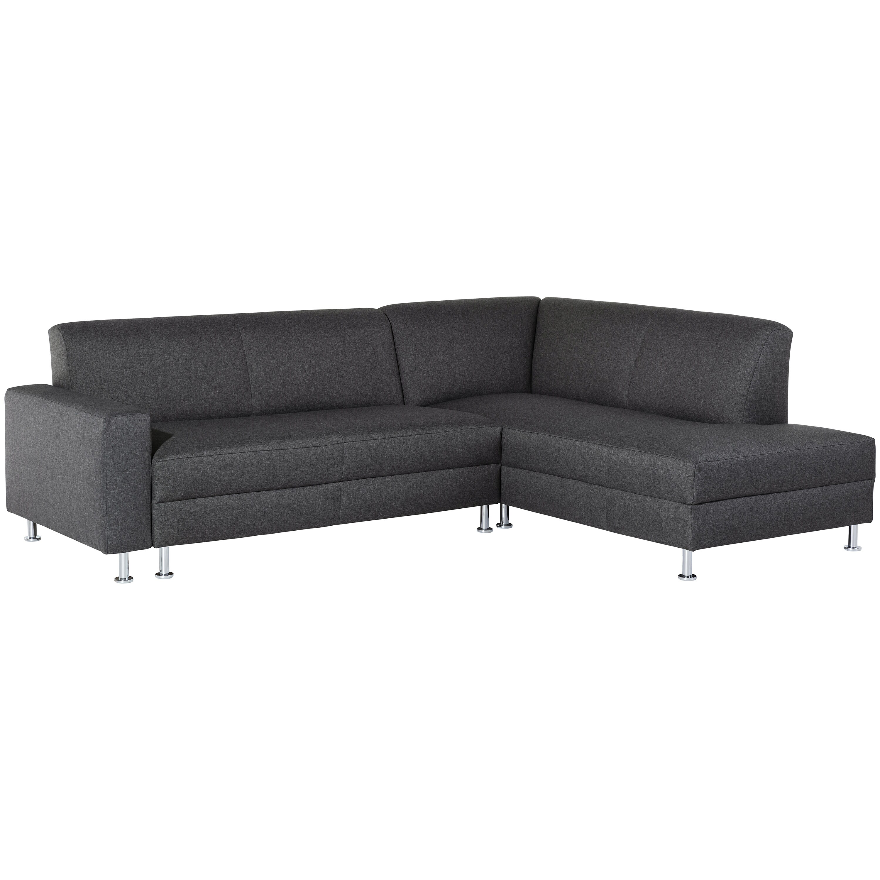 Max Winzer Cicero Ecksofa rechts mit Schlaffunktion Flachgewebe graphit Schlafsofa