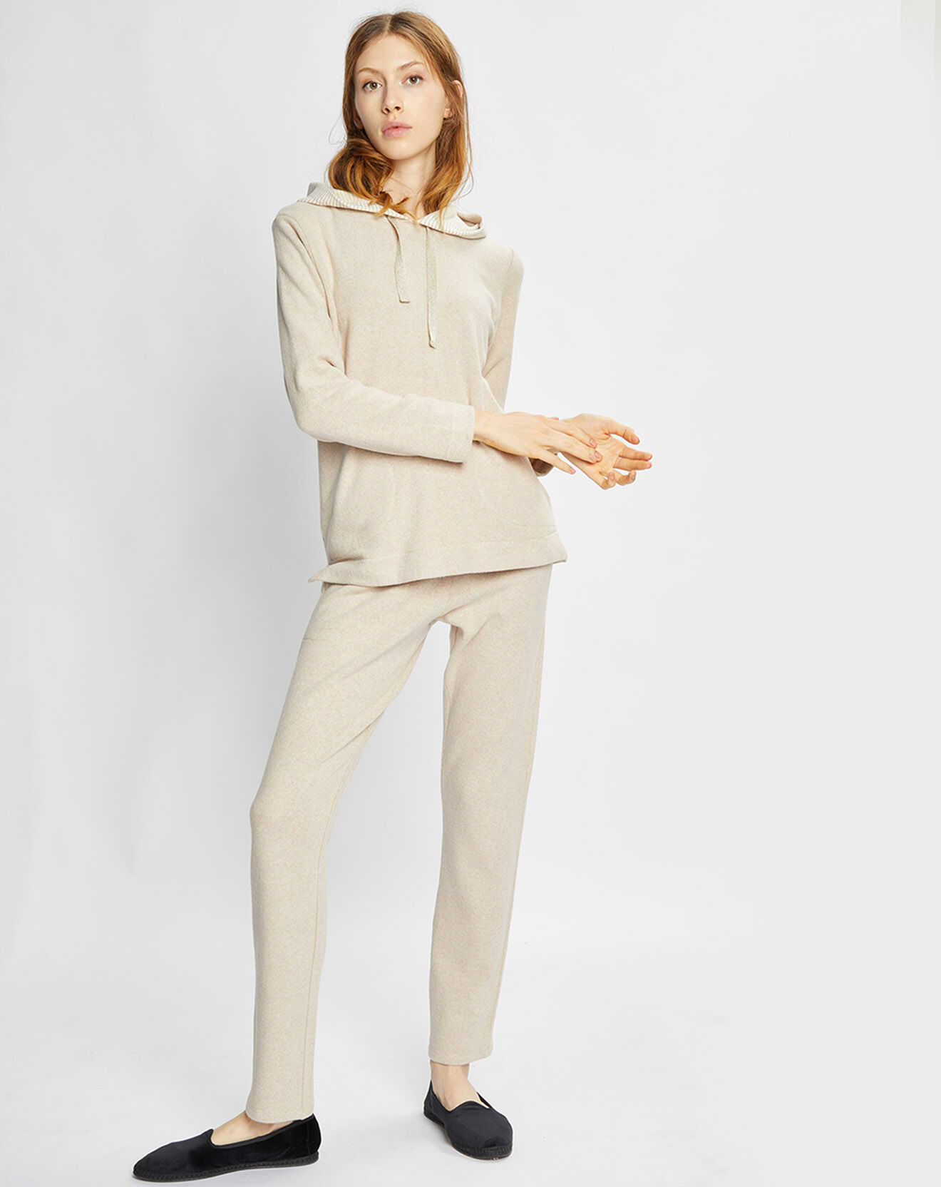 Le Chat Pantalon Sweethome beige/blanc