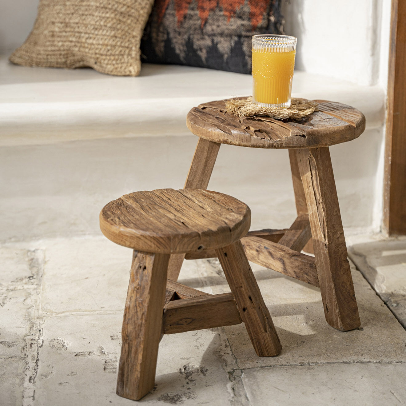 Bazar Bizar Tabouret Yatai naturelle - D.30 cm