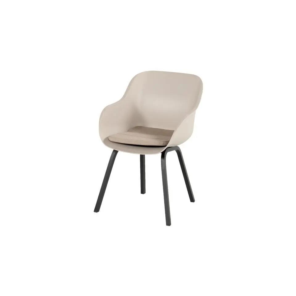 Hartman Le Soleil Element dining armstoel - Soft Taupe/Black - 2 st.