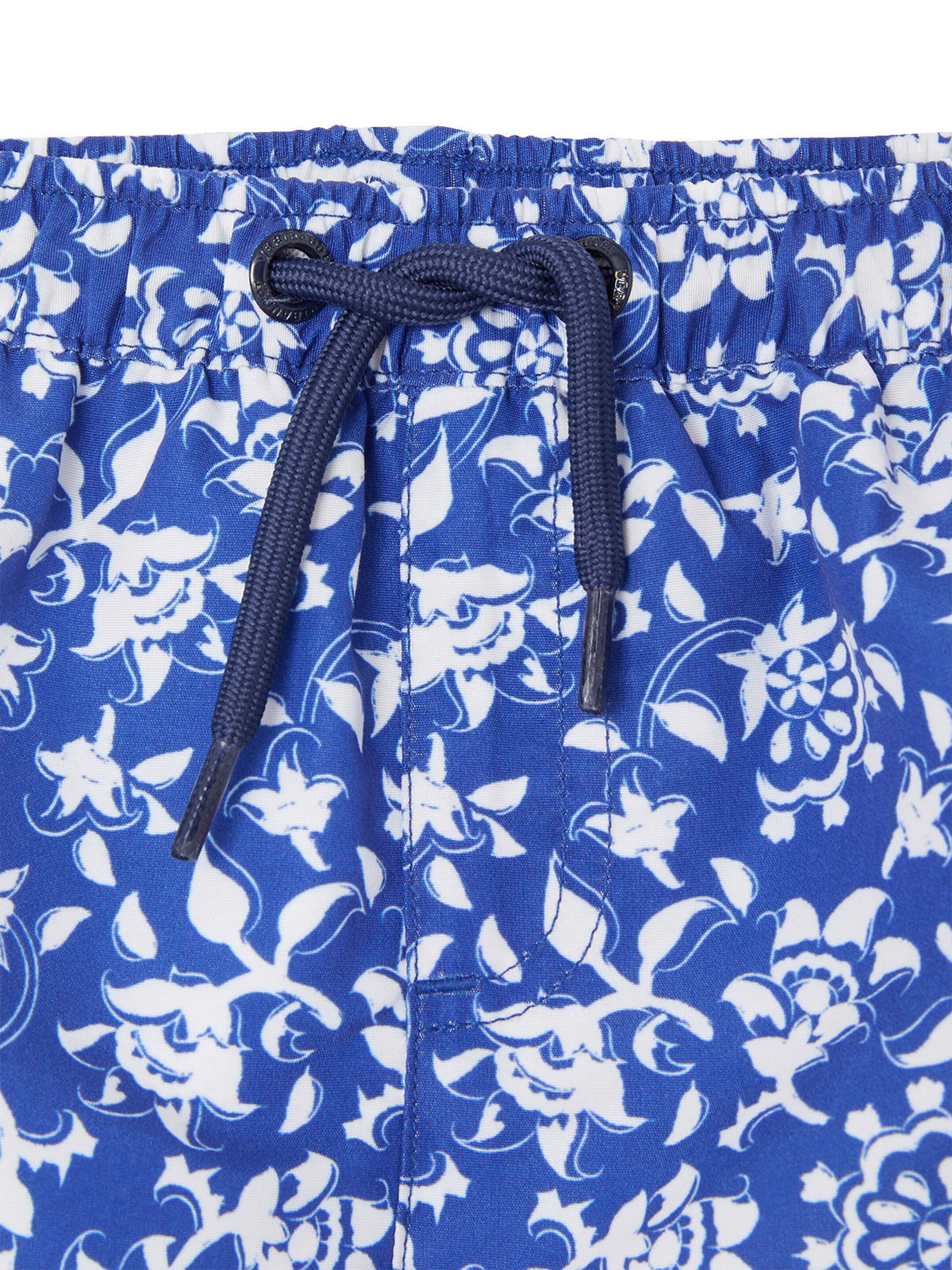 Vertbaudet Capsule Bademode Team Familie: Baby Badeshorts blau/weiß geblümt