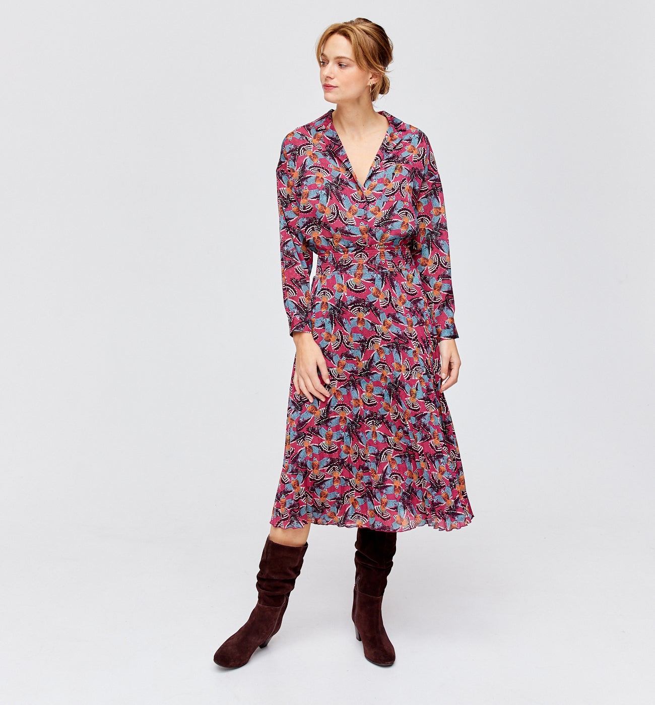 Chemisier imprimé Femme - Imprimé bordeaux