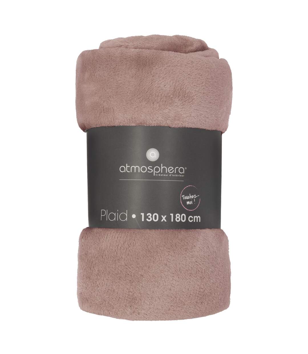 Grand plaid en Flanelle uni - 180x130 cm - Rose