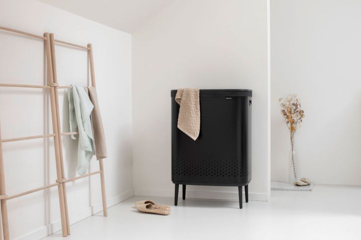 Bo Wasbox Hi, 2 x 45 liter, kunststof deksel - Matt Black