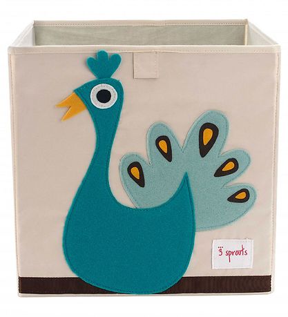 3 Sprouts Opbevaringskasse - 33x33x33 - P?fugl