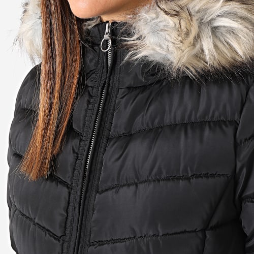 Doudoune Capuche Fourrure Femme Ellan Noir