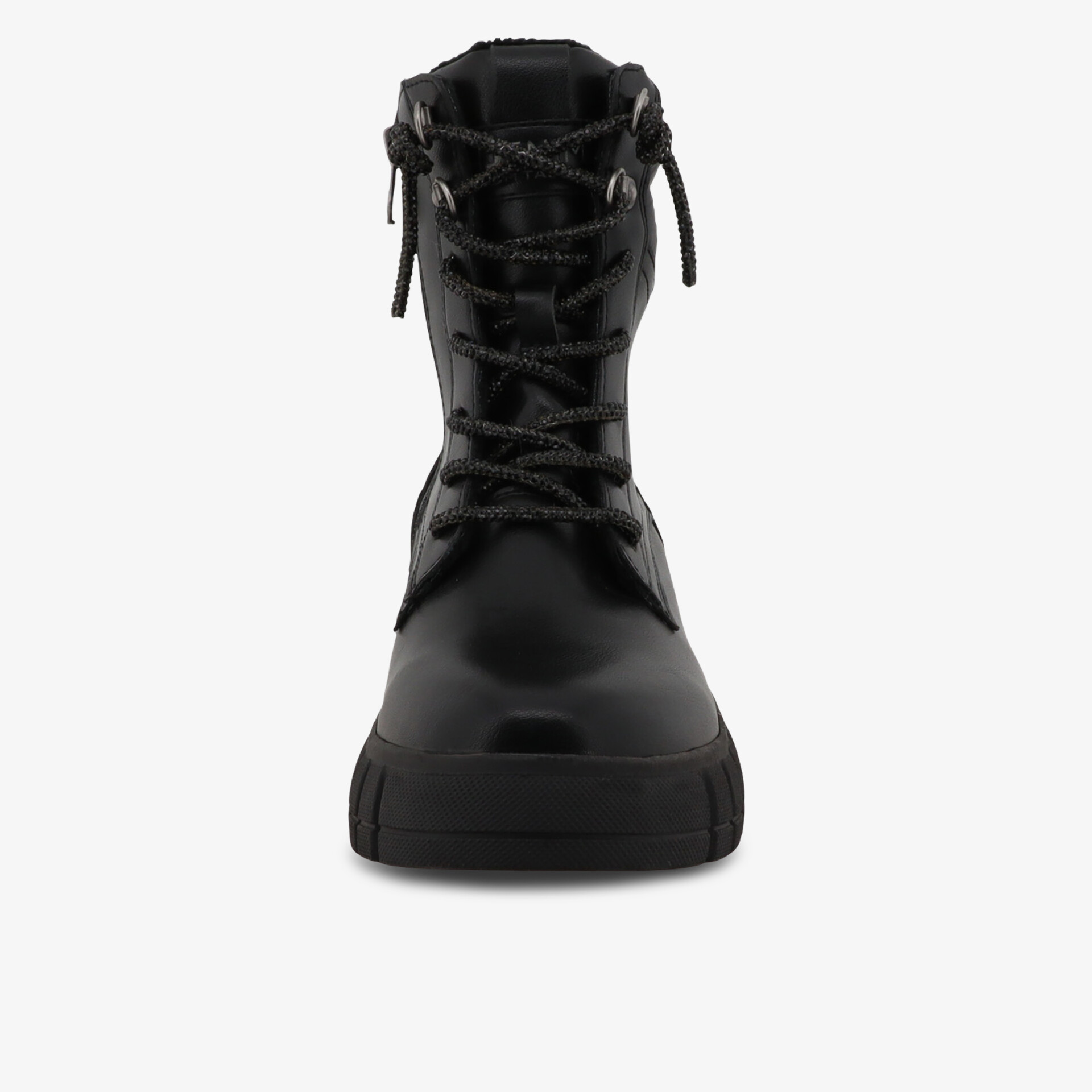 TOM TAILOR Damen Schnürstiefeletten schwarz