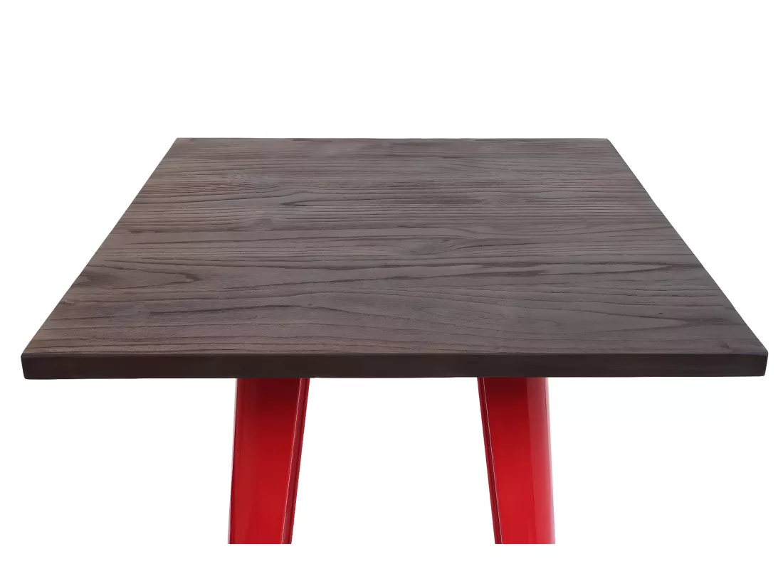 Table haute MCW-A73, plateau en bois inclus, rouge