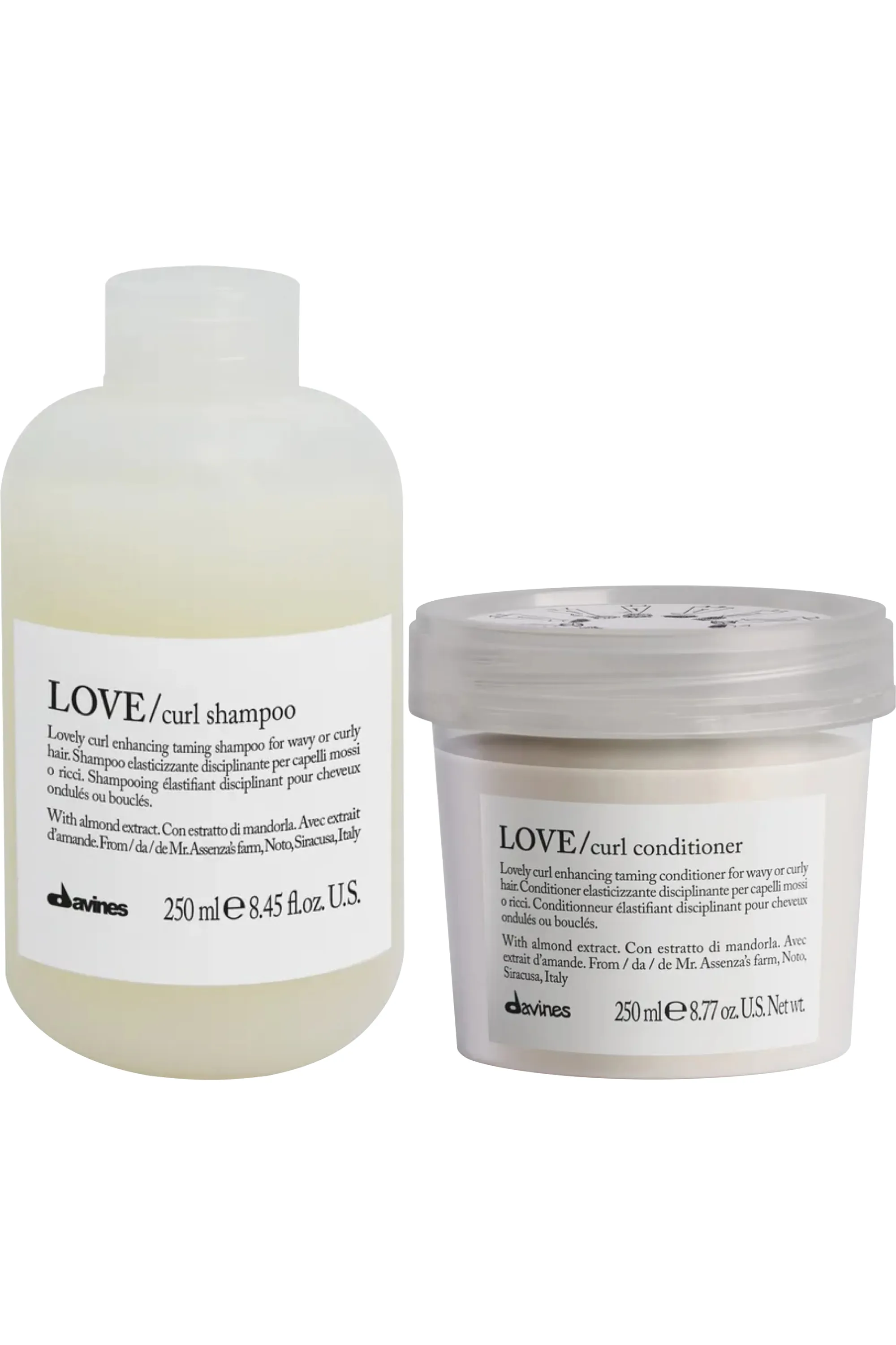 Davines Duo pour cheveux bouclés shampoing et après-shampoing Love Curl-500 ml