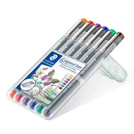 STAEDTLER® Pigment liner 0,5mm 6 Farben Box