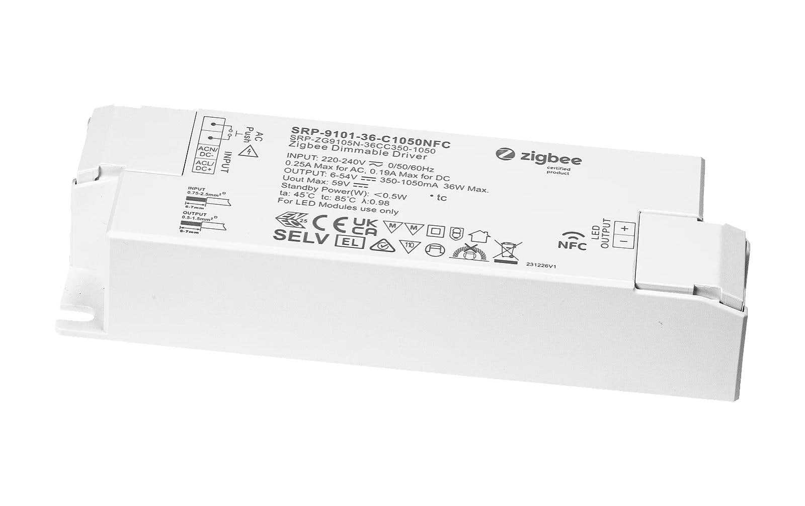 Zigbee 3.0 LED Konverter 36W NFC 350-1050mA mit NFCZigbee 3.0 LED-Treiber