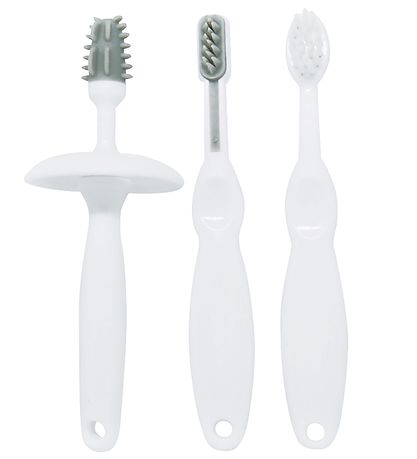 Oopsy Zahnbürsten Set -Set - 4- Teile - Weiß/Grau