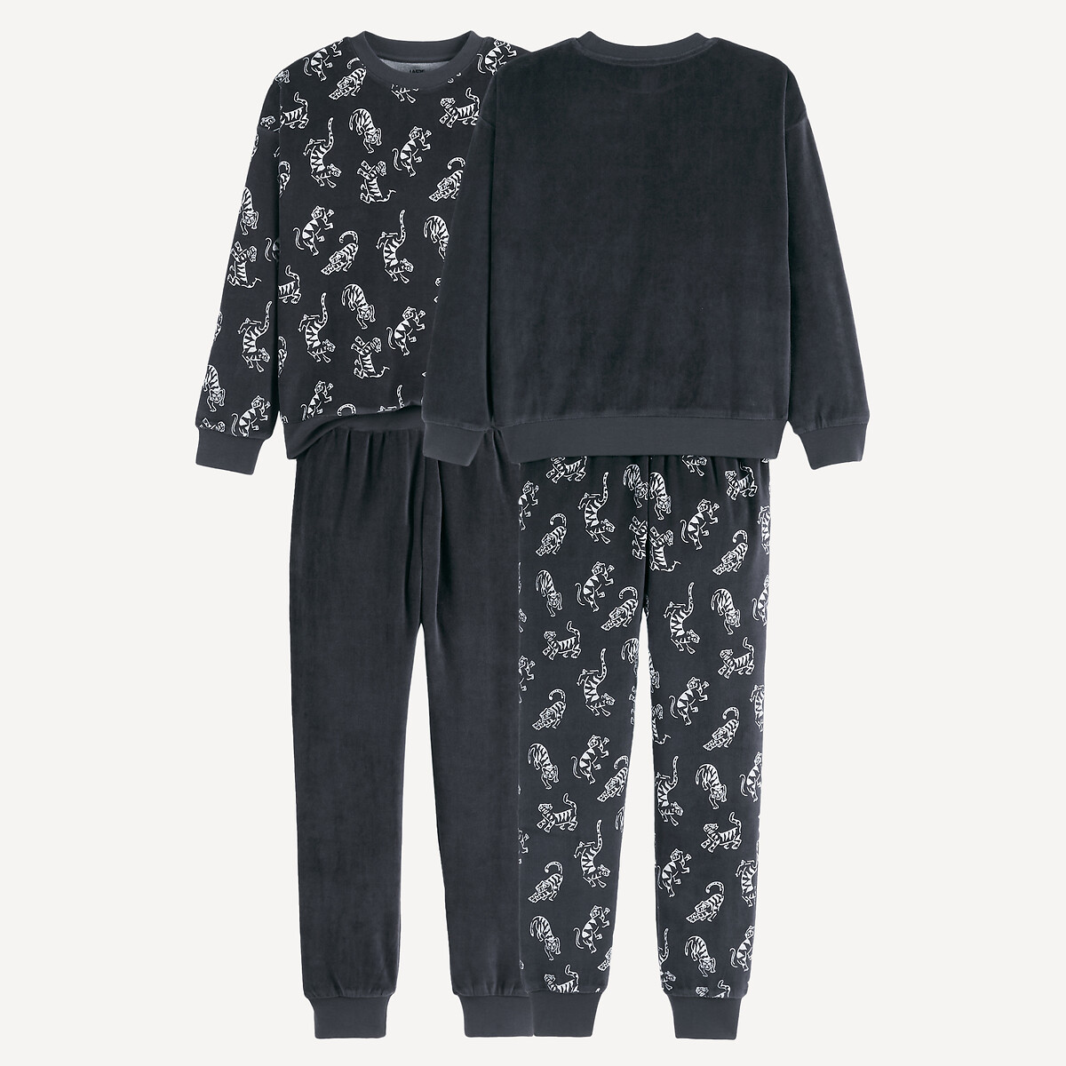 COLEÇÃO LA REDOUTE<br>Conjunto de 2 pijamas de veludo com motivos fosforescentes