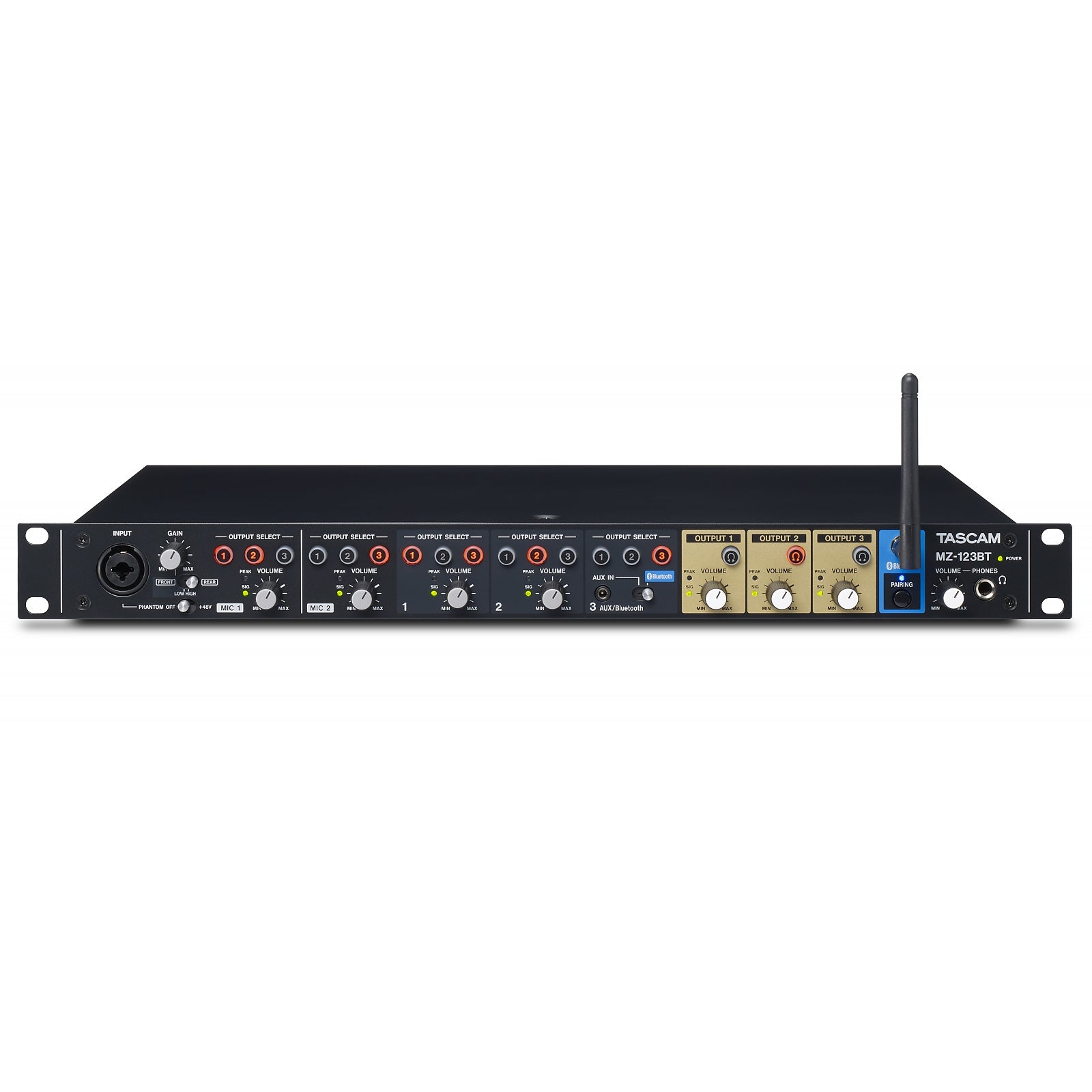 Tascam MZ-123BT 3 kanaals zonemixer met Bluetooth