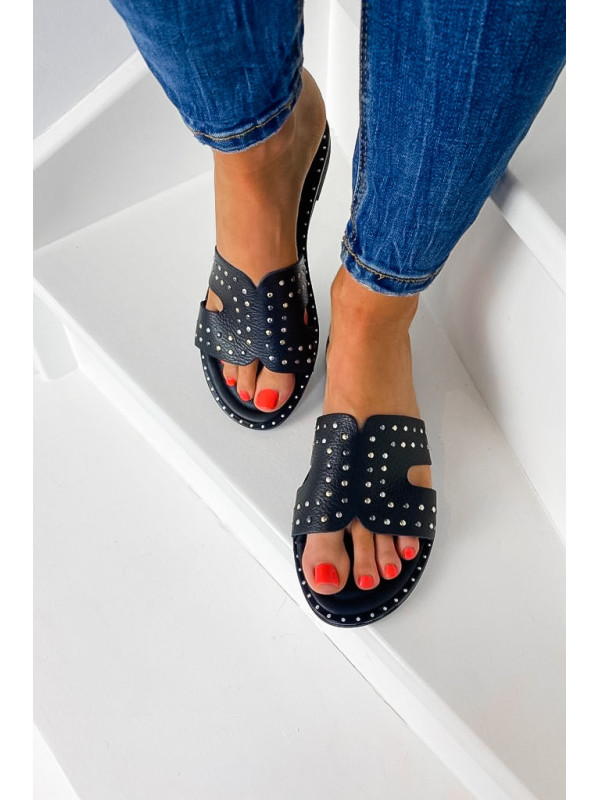 Jeunes et Jolies - Mules cuir Tenerife Noires