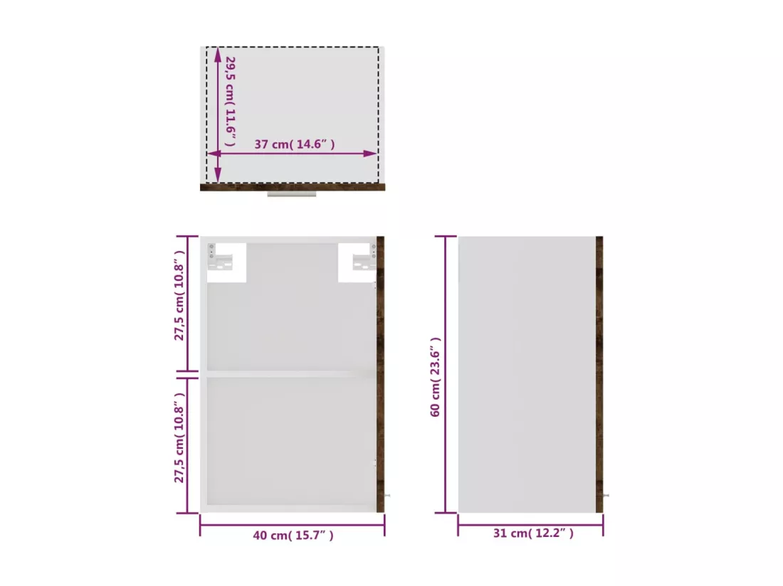 Armoire en verre suspendue 