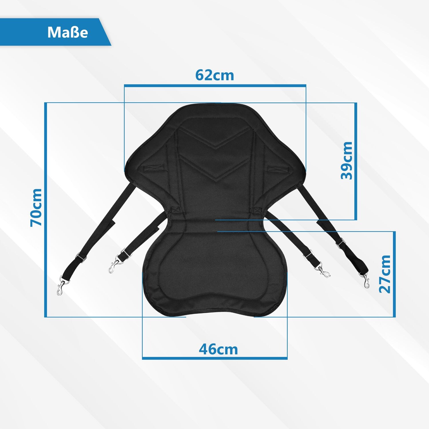 24MOVE® SUP Kajak Sitz für Paddle Boards und Kajaks, gepolstert und ergonomisch, mit Tasche, Surfboard, Stand Up Sitz