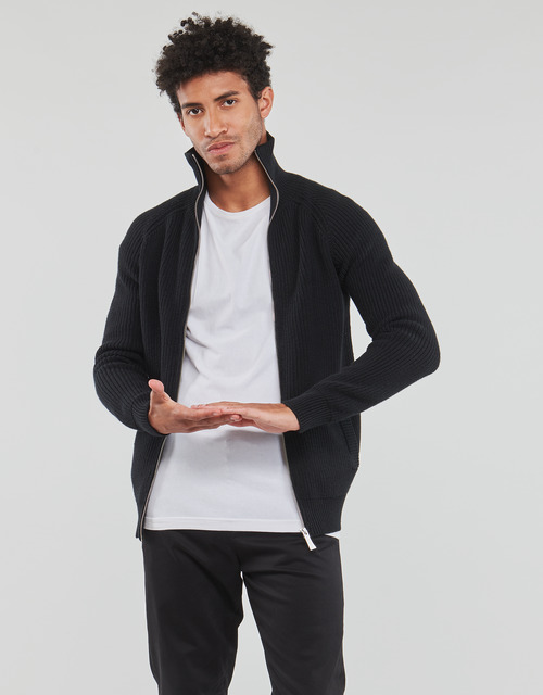 Harrington - ZIPPED TRUCKER SWEATER - Noir