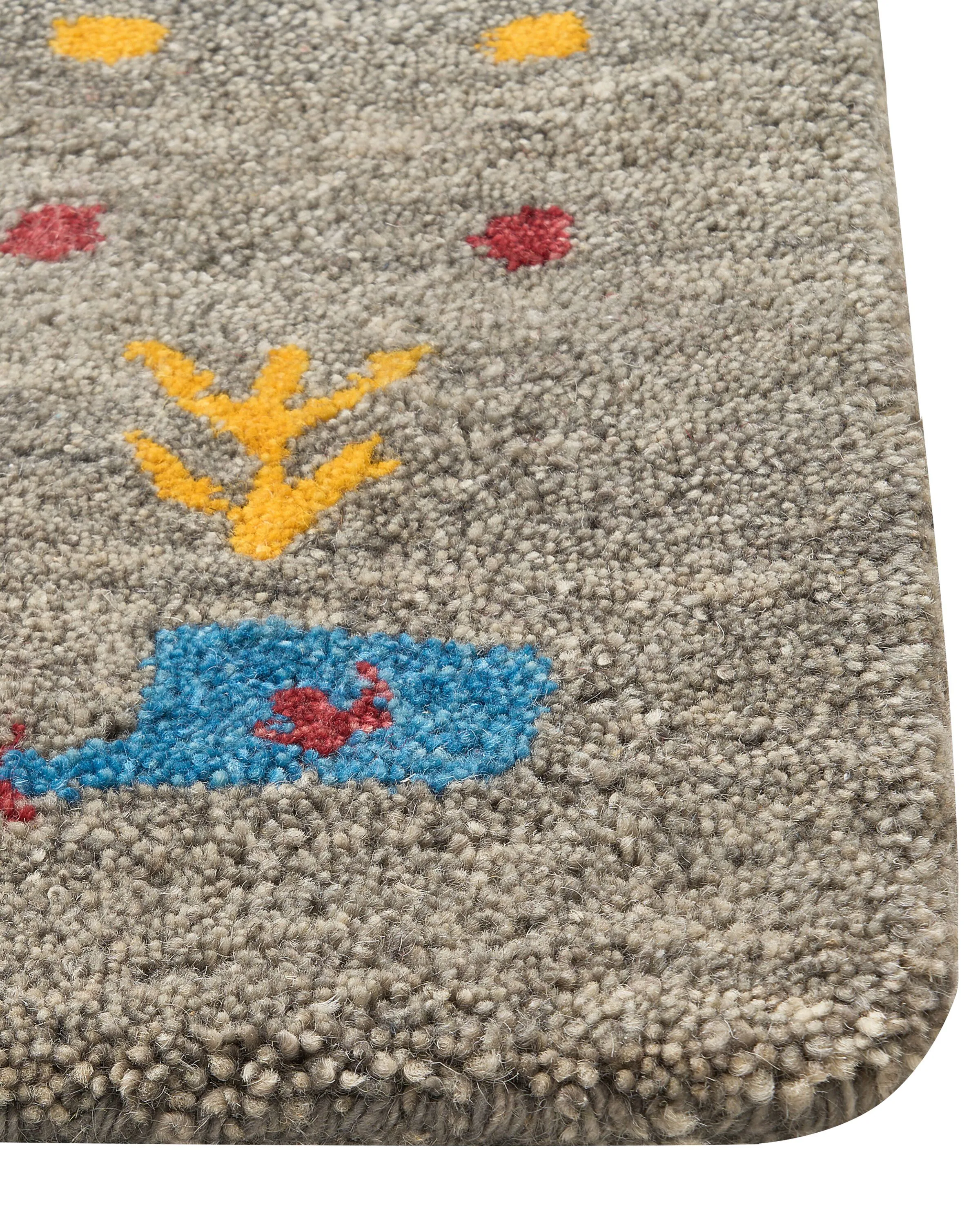 Vloerkleed SEYMEN Grijs 160 x 230 cm Wol Gabbeh