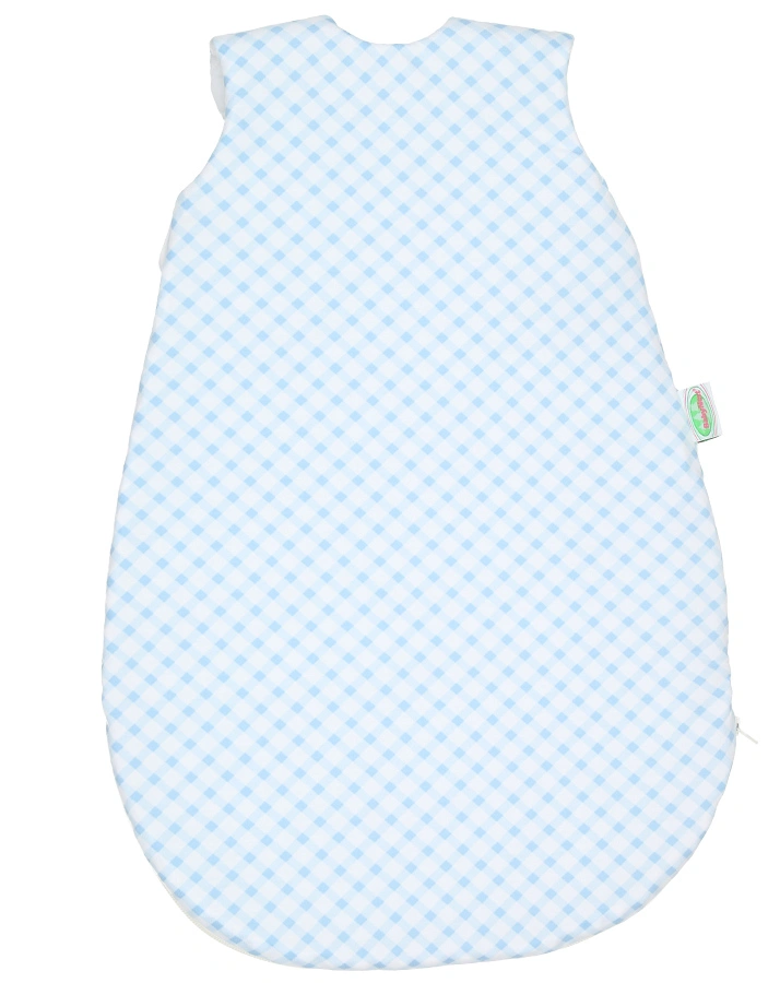Jersey-Schlafsack BABY-NEST® PRIMA KLIMA KARO in hellblau/weiß