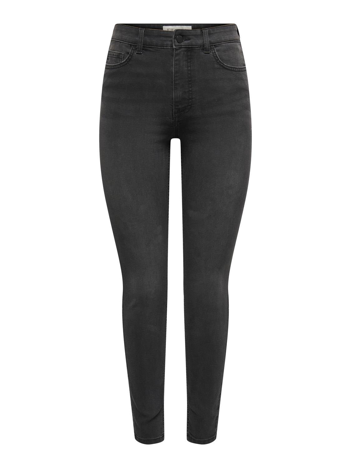 JDYMOON Hohe Taille Skinny Fit Jeans Dark Grey Denim