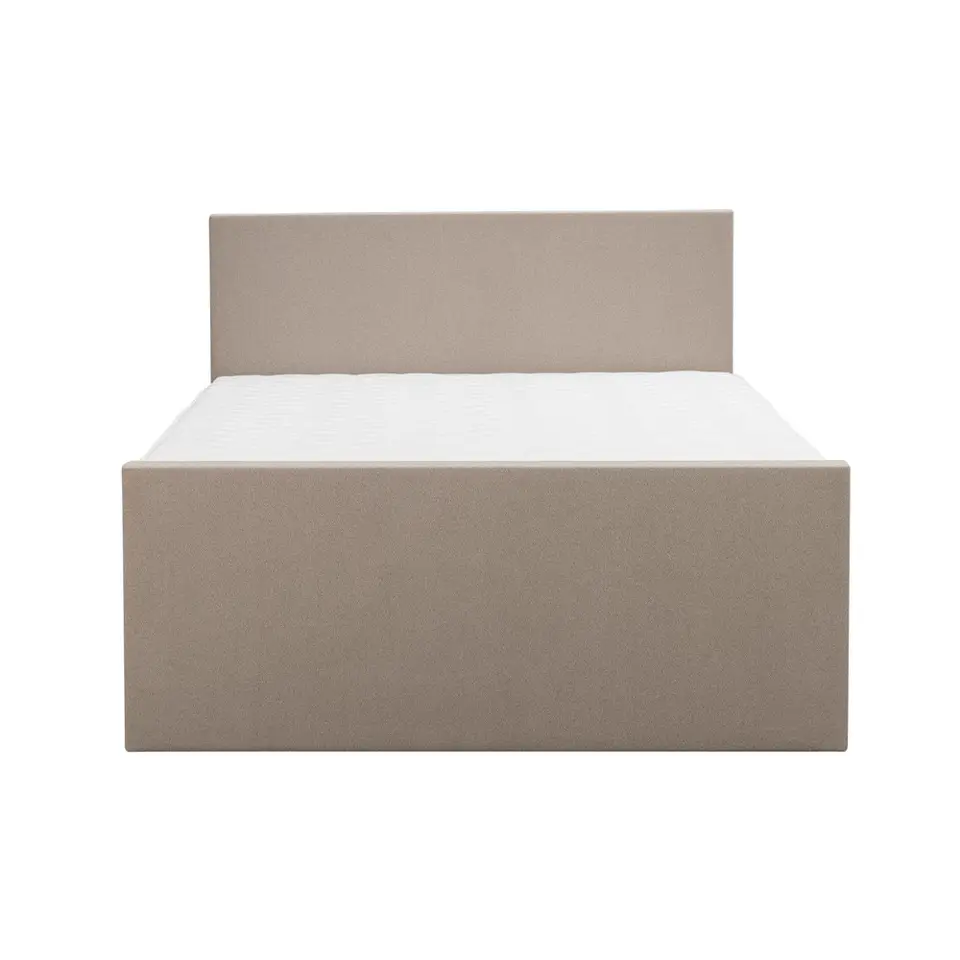Boxspring met voetbord Liv egaal - beige - 160x200 cm - ronde poot