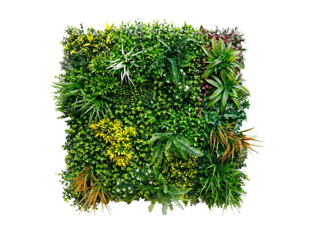 Primavera - Décoration de mur vert artificiel, panneau 100x100 cm