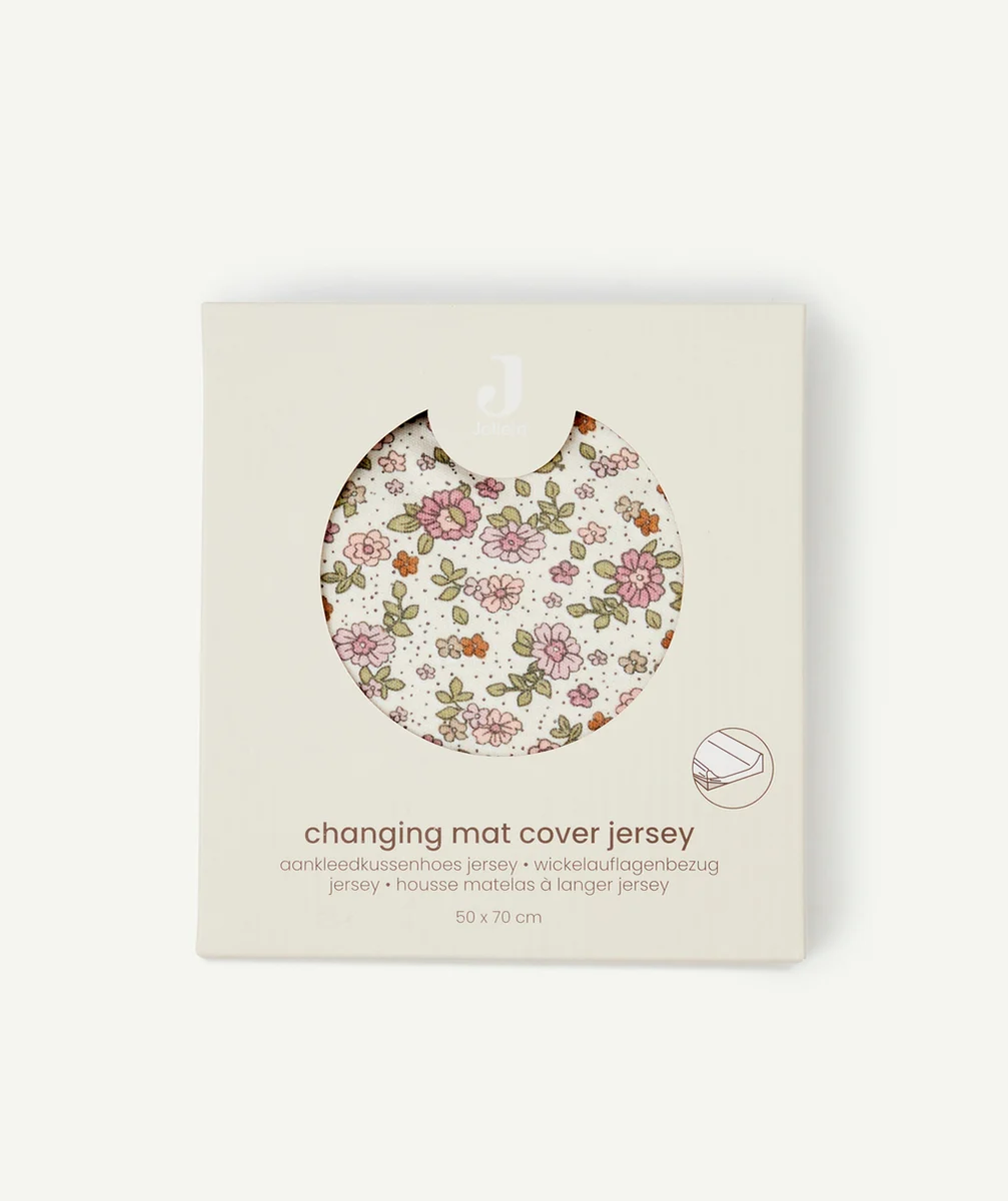 JOLLEINHOUSSE MATELAS À LANGER 50x70CM EN COTON IMPRIMÉ FLEURS RÉTRO