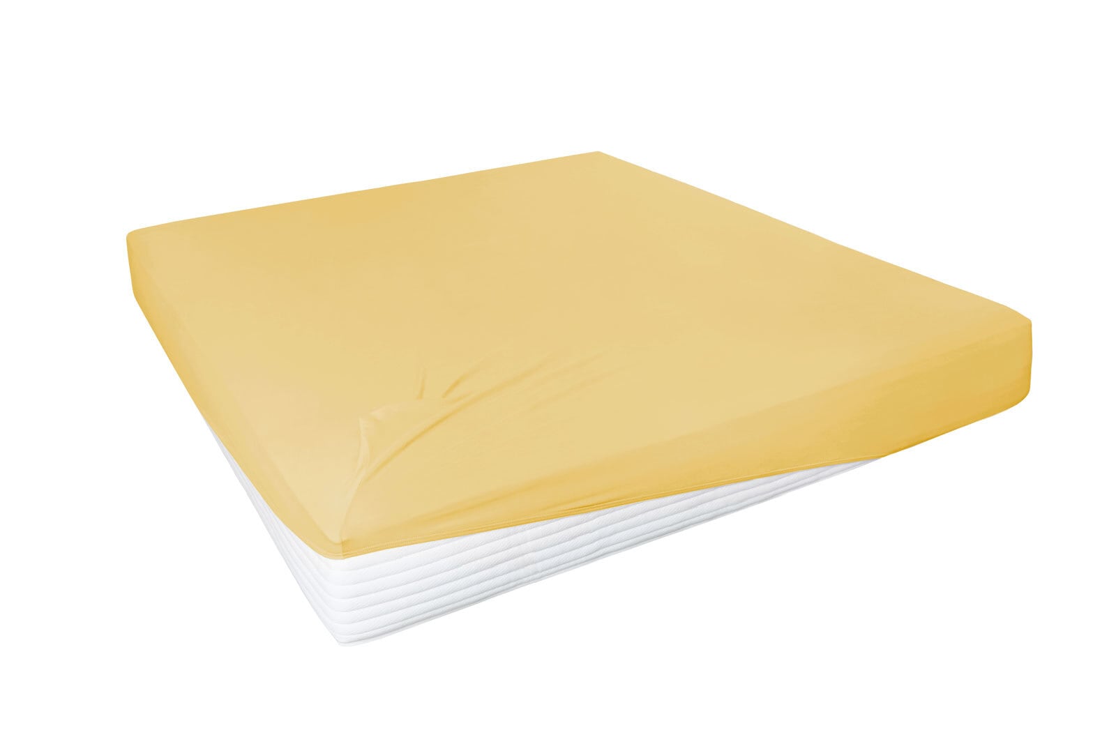 Vario Spannbetttuch Stretch Elasthan-Feinjersey 180-200 x 200-220 cm senf