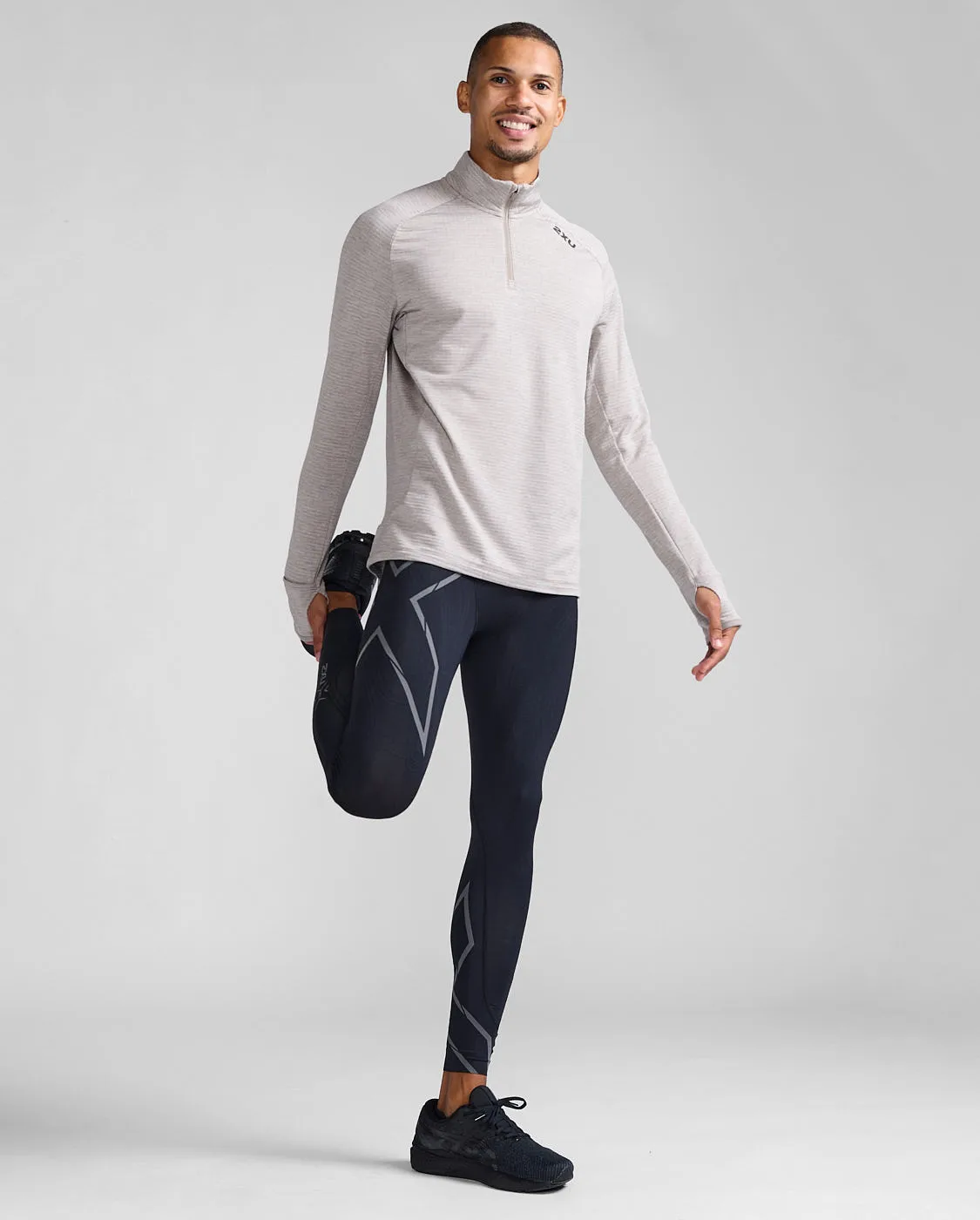 2XU Ignition 1/4 Zip Carbon/Black Reflective