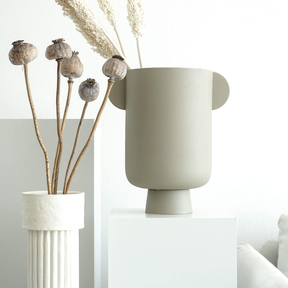 Reuzenpapaverpeulen (Papaver): Gedroogde papaverpeulen als tijdloze decoratie - 5 stengels