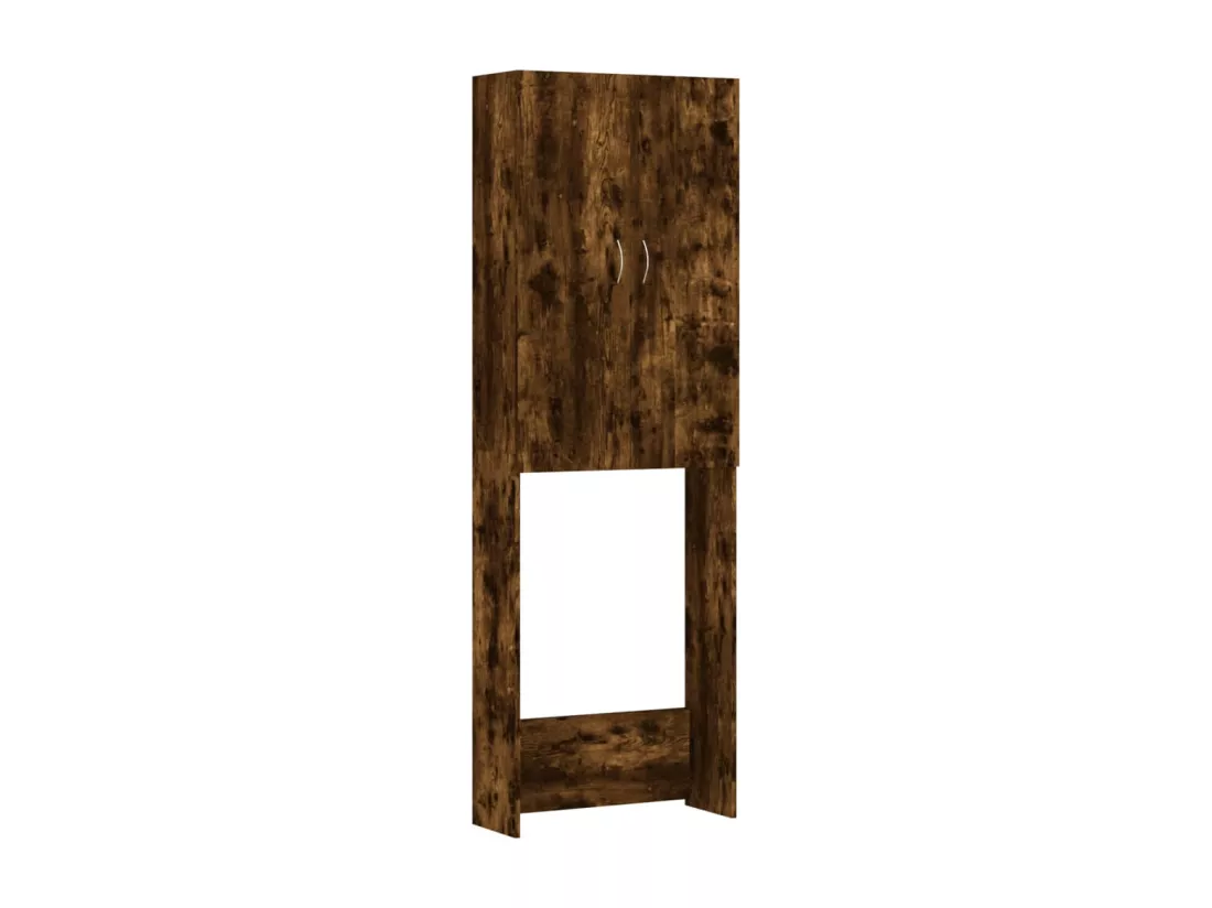 Meuble pour machine à laver Chêne fumé 64x25,5x190 cm