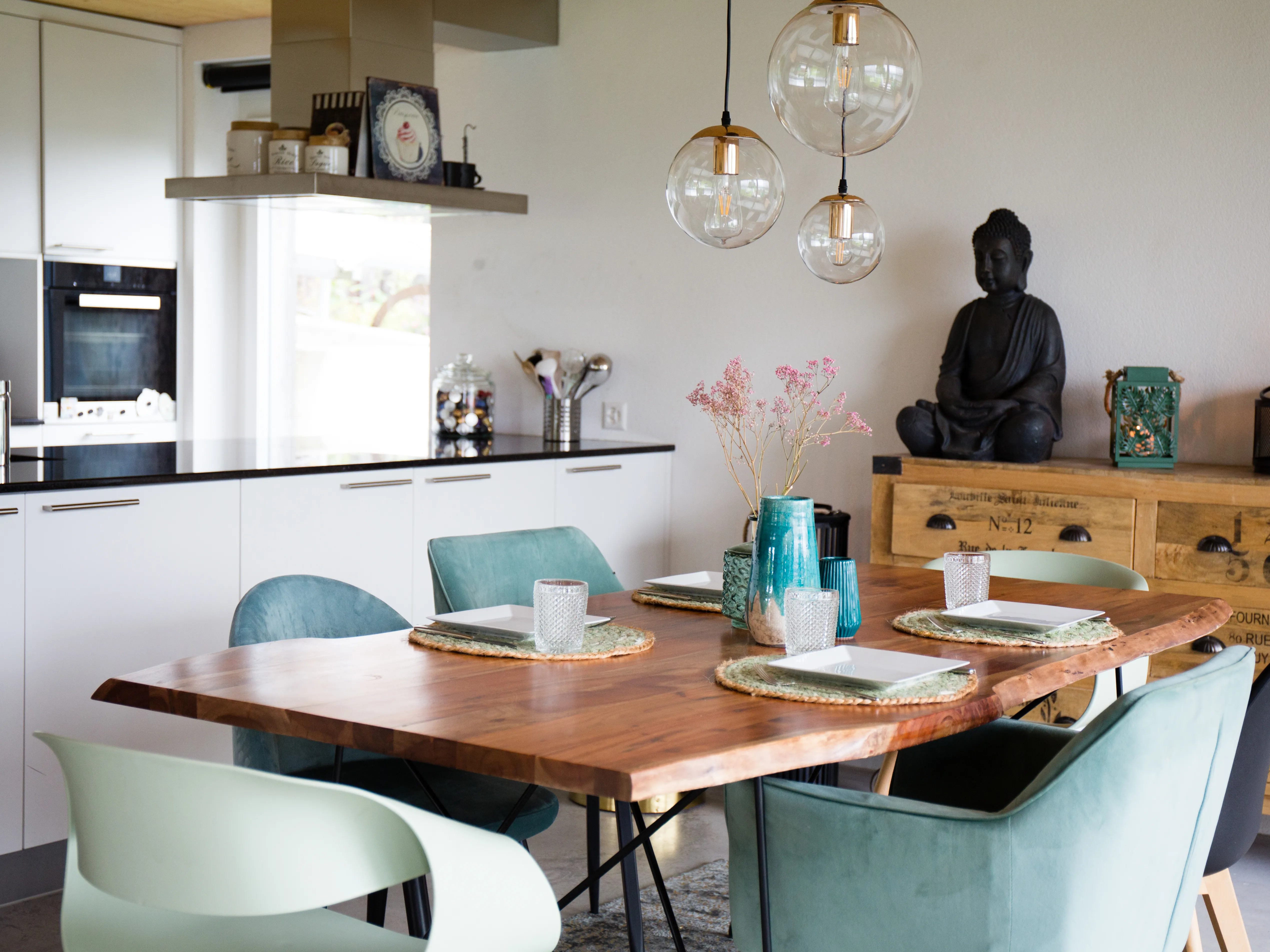 Set van 2 eetkamerstoelen JASMIN Fluweel Mintgroen