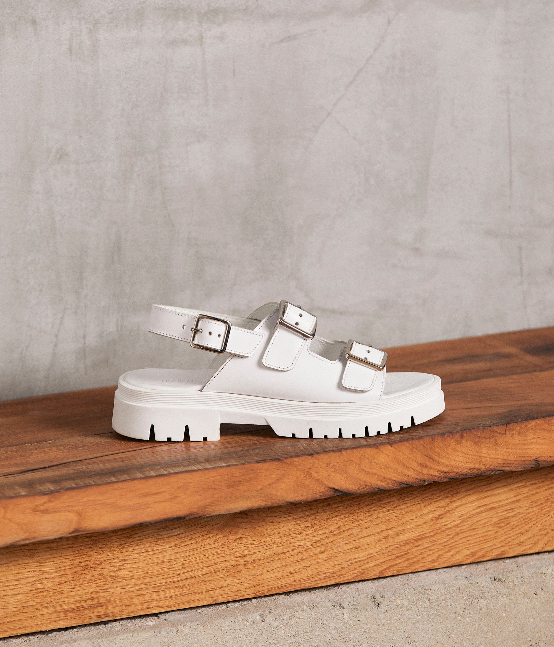 Sandales cuir blanc Noélie