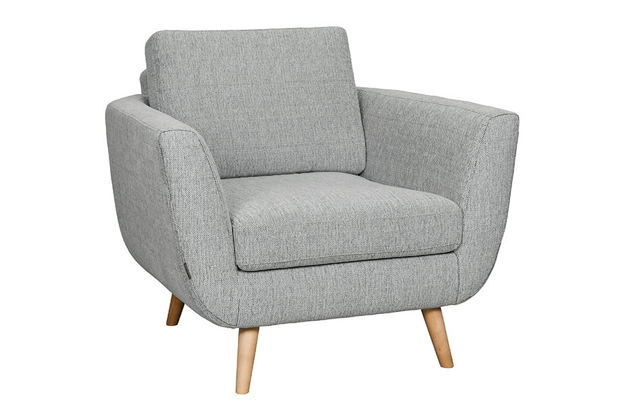 Sun stol Tekstil Cortina 1108-75 Silver med ubehandlede treben.