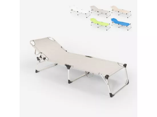 Chaise longue pliante en aluminium pour la plage San Vito Lo Capo