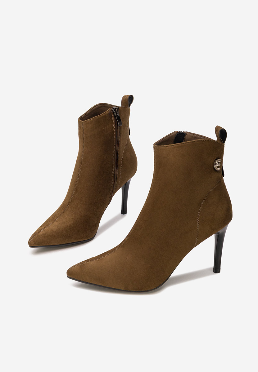 Bottines stiletto brunes Vanessia