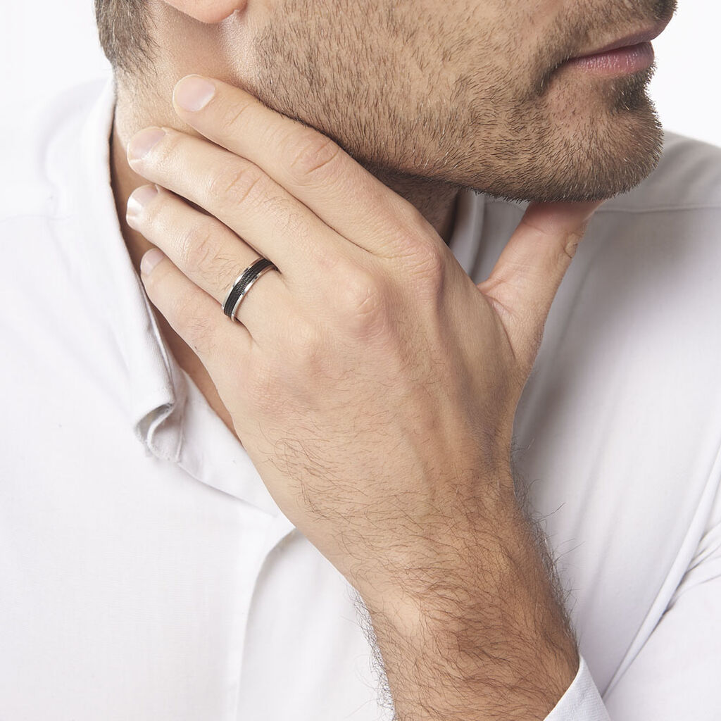 Bague Gaetane Acier Blanc