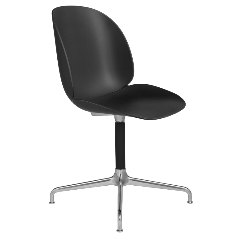 Gubi Beetle stoel met zwart/gepolijst aluminium swivel onderstel black