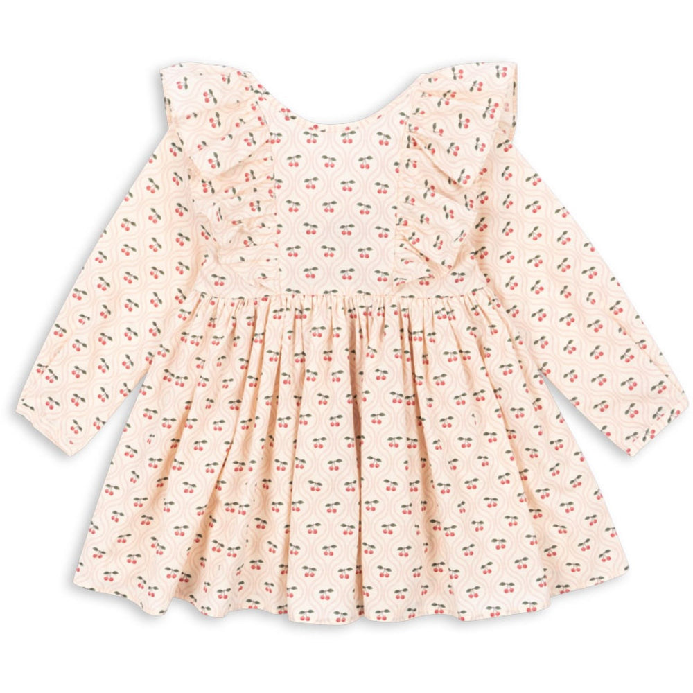 Køb Konges Sløjd Cherry Pink Motif Cianna Ls Sløjfe Kjole GOTS